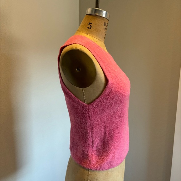 Alice + Olivia- SZ M Hot Pink Fuzzy Crop Top - Picture 5 of 6
